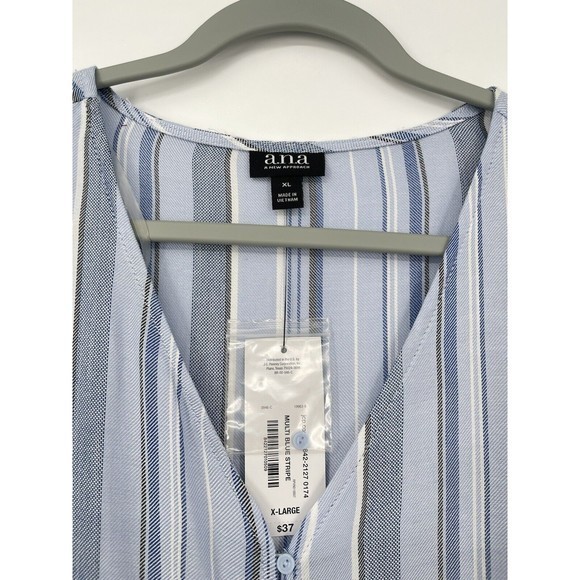 Ana a new approach  Button Down  Loose Sleeve  V-Neck shirt Size M - Picture 2 of 7